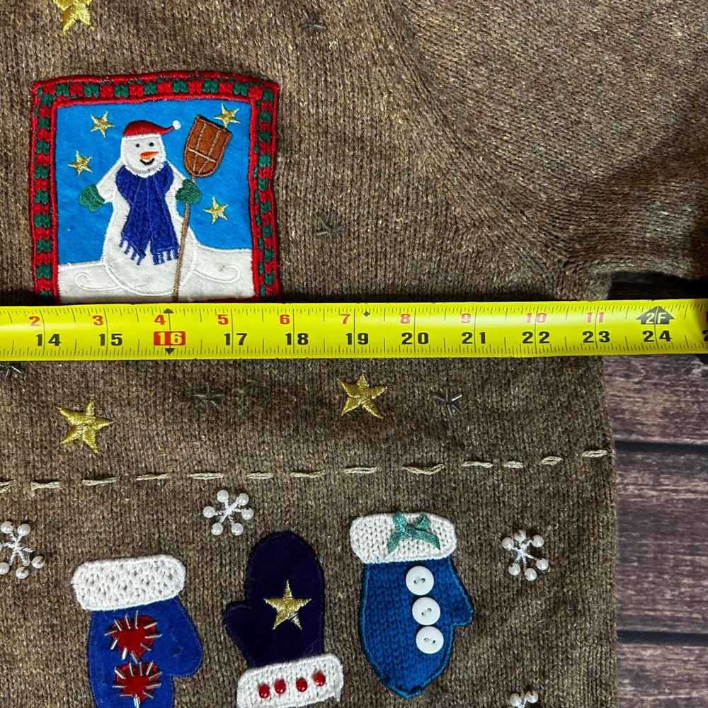 VTG Studio Joy Designers Snowman Ugly Christmas Snowman Sweater Cardigan 2X - Picture 11 of 12